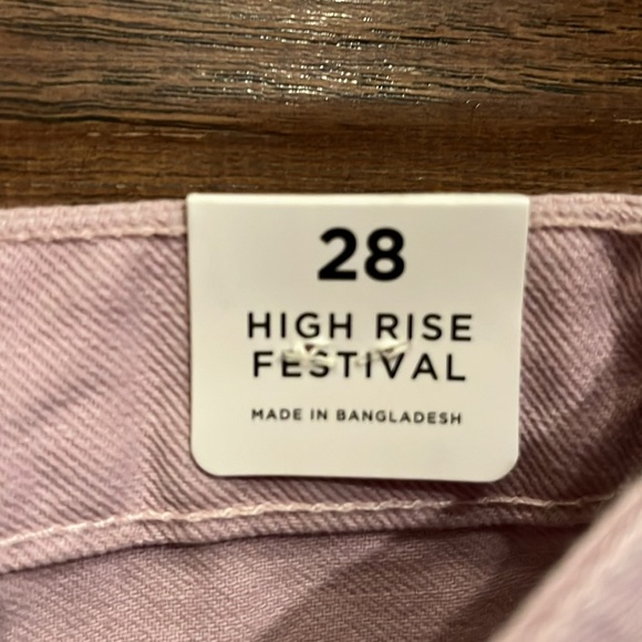 PacSun Eco Two-Tone Checkerboard High Waisted Denim Festival Shorts Size 28 - Picture 3 of 6